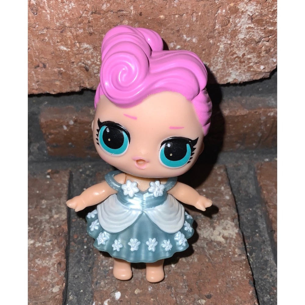 LOL Surprise Pink Hair Blue Eye Doll with Blue Dress 3"‎ Tall